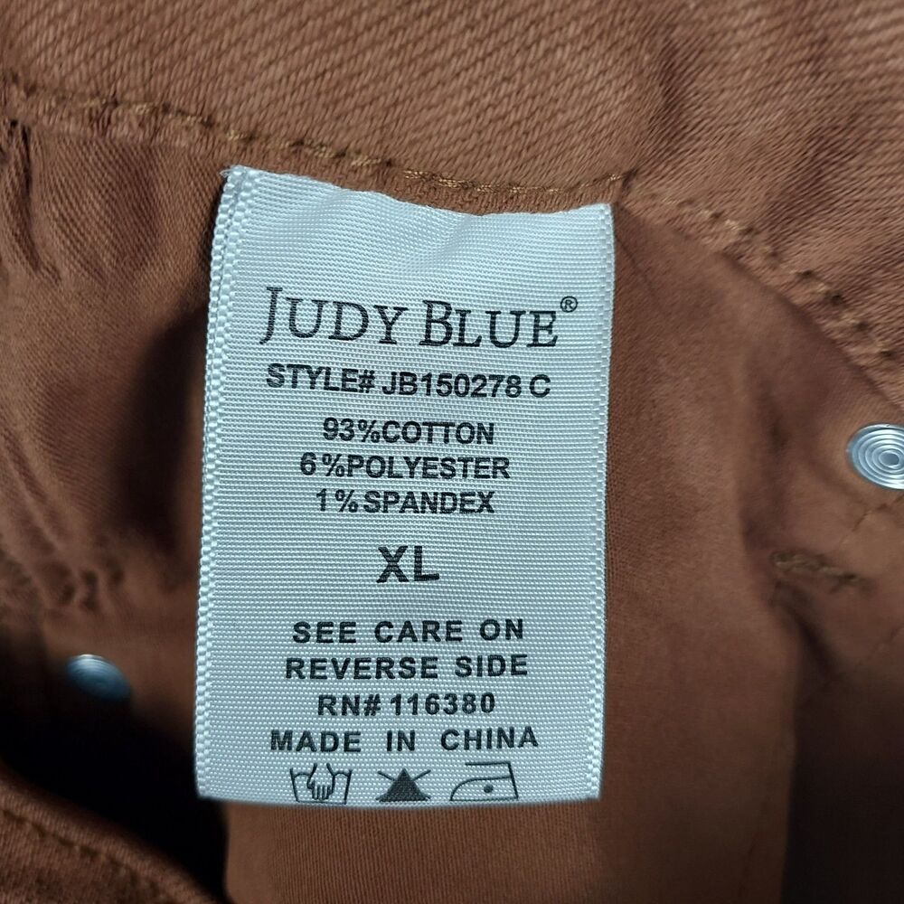 Judy Blue Womens XL Brown Mid Rise Denim Shorts Casual Summer - Picture 10 of 11